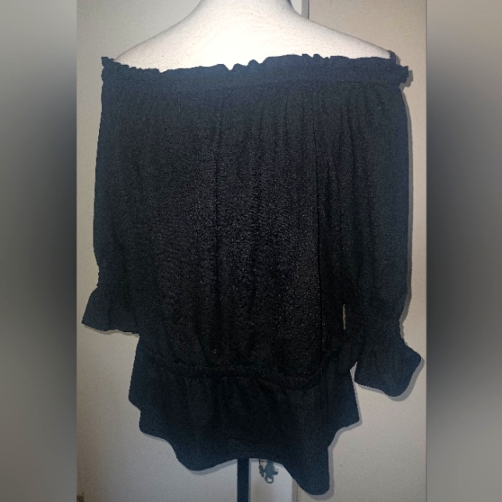 Ann Taylor Off-Shoulder Black Blouse (XXL)